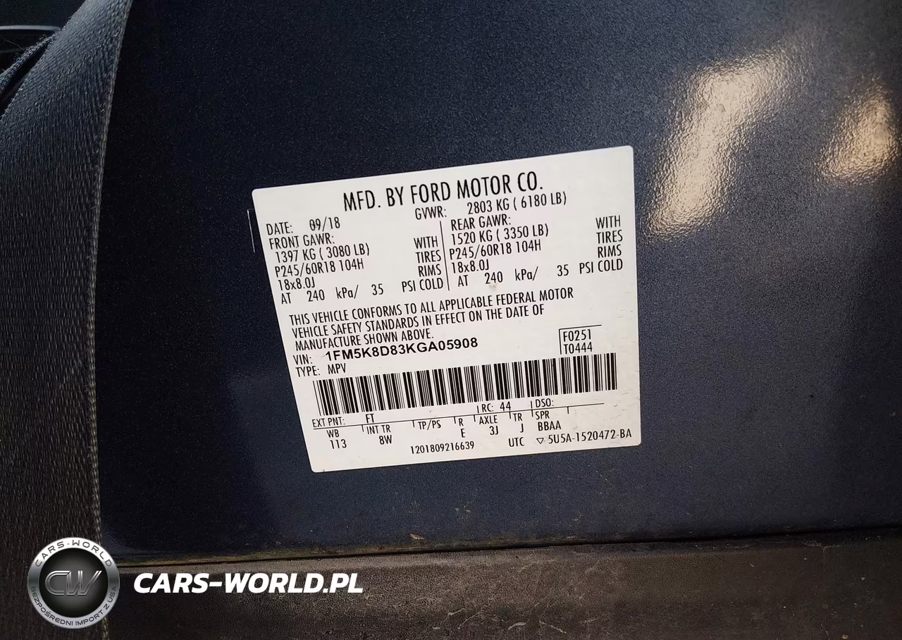 2019 Ford Explorer Xlt VIN:1FM5K8D83KGA05908 - 9