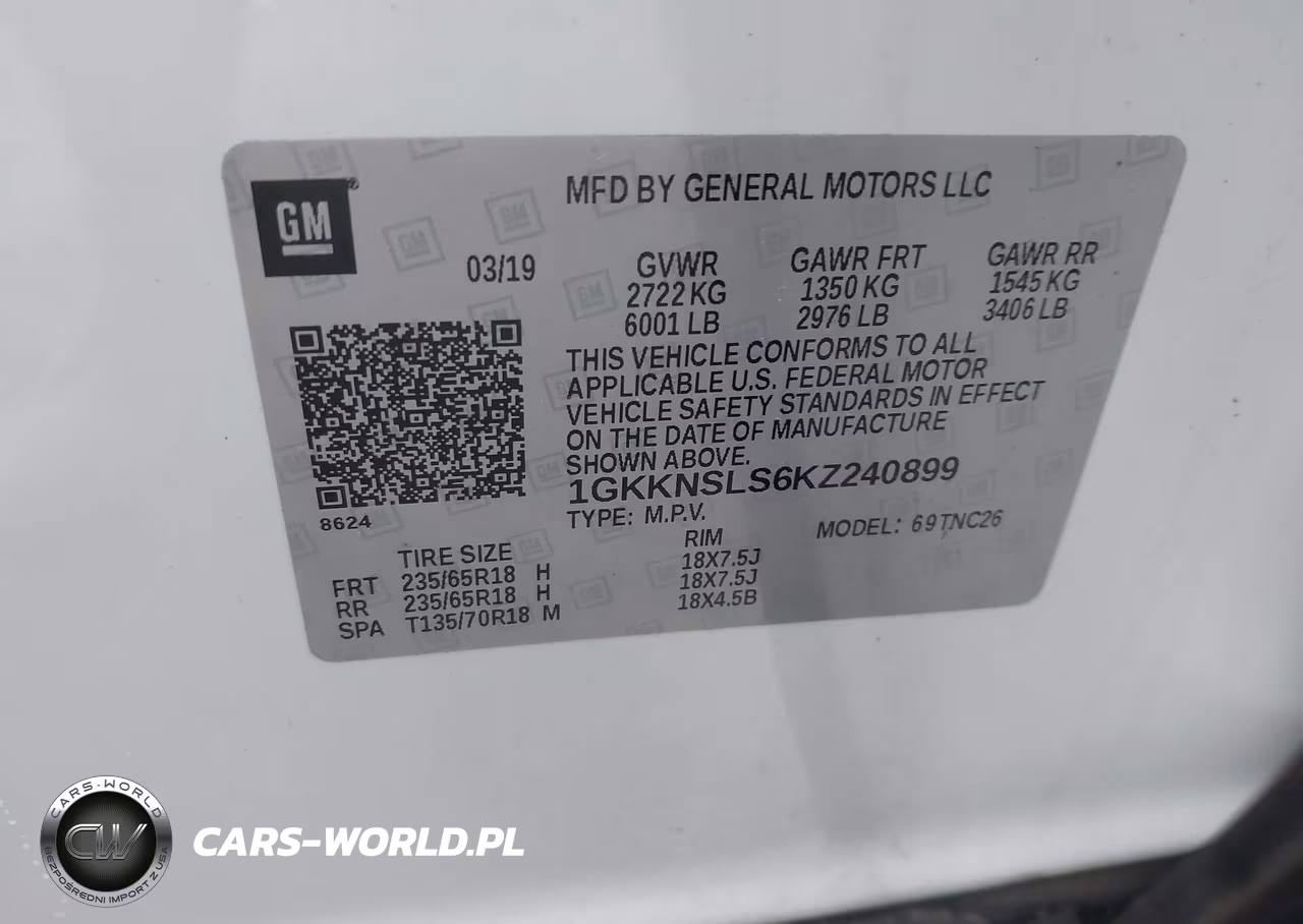 2019 GMC Acadia Sle-2 VIN:1GKKNSLS6KZ240899 - 9