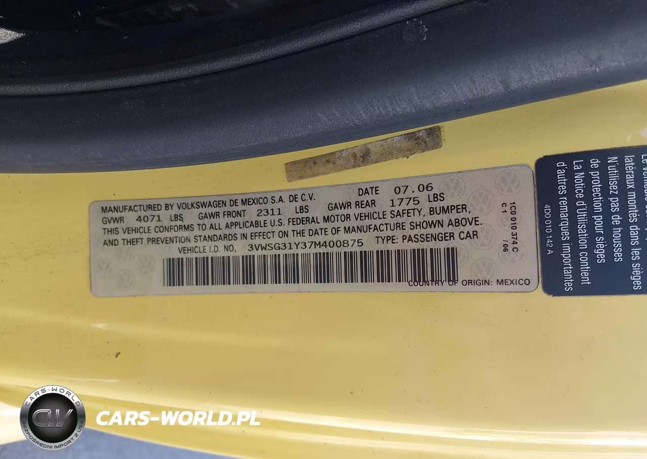 2007 Volkswagen New Beetle 2.5 VIN:3VWSG31Y37M400875 - 9