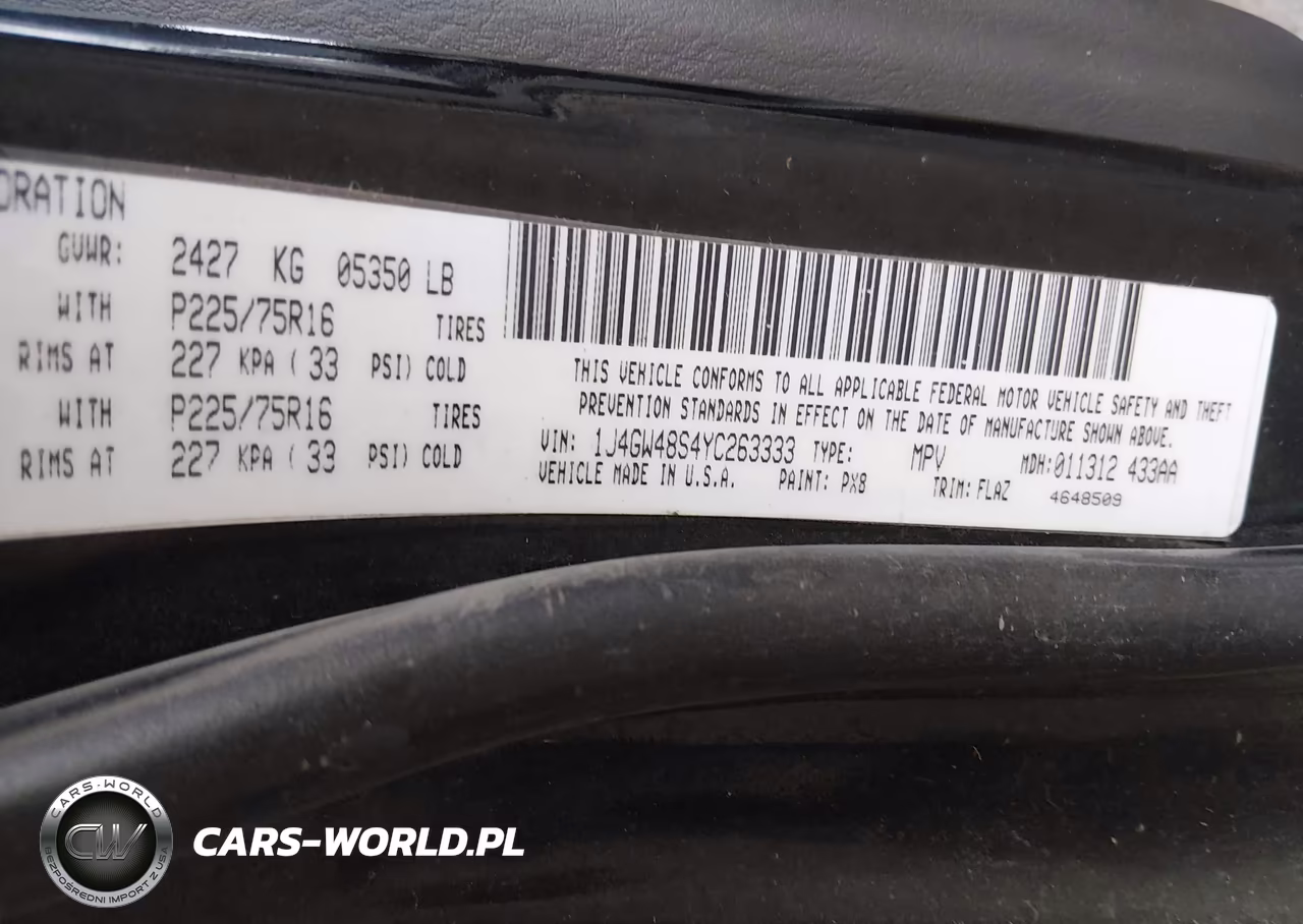 2000 Jeep Grand Cherokee Laredo VIN:1J4GW48S4YC263333 - 9
