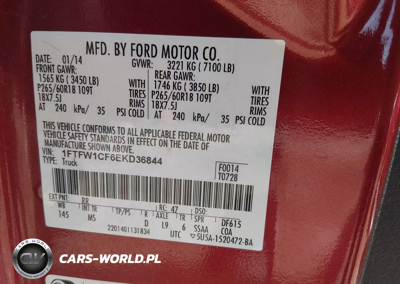 2014 Ford F-150 Xlt VIN:1FTFW1CF6EKD36844 - 9