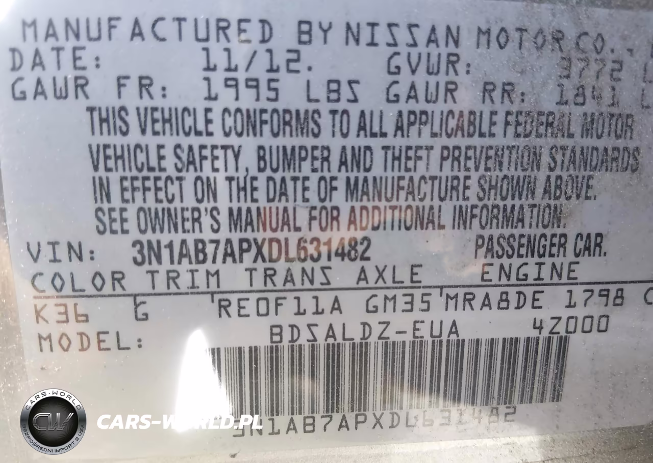 2013 Nissan Sentra Sv VIN:3N1AB7APXDL631482 - 9
