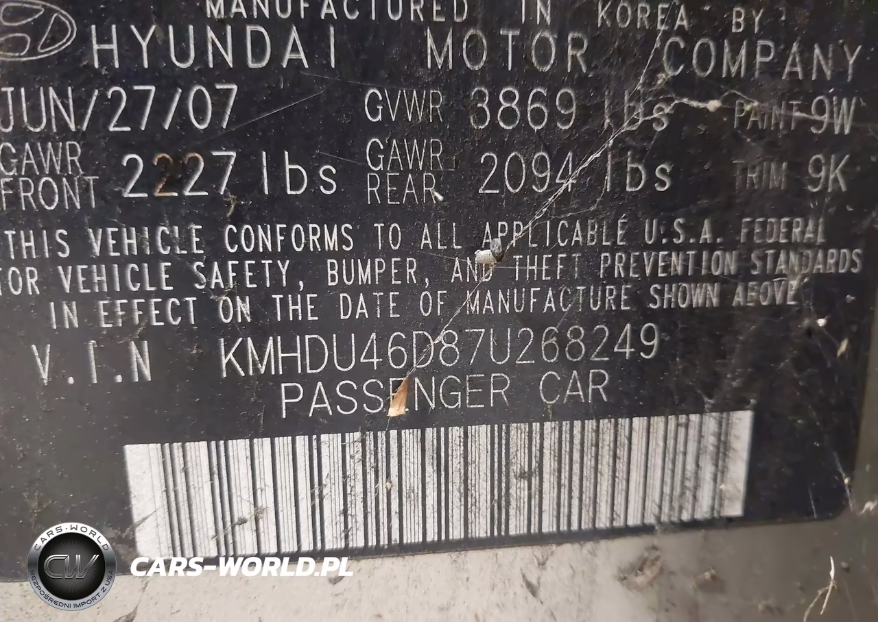 2007 Hyundai Elantra Gls-Limited-Se VIN:KMHDU46D87U268249 - 9