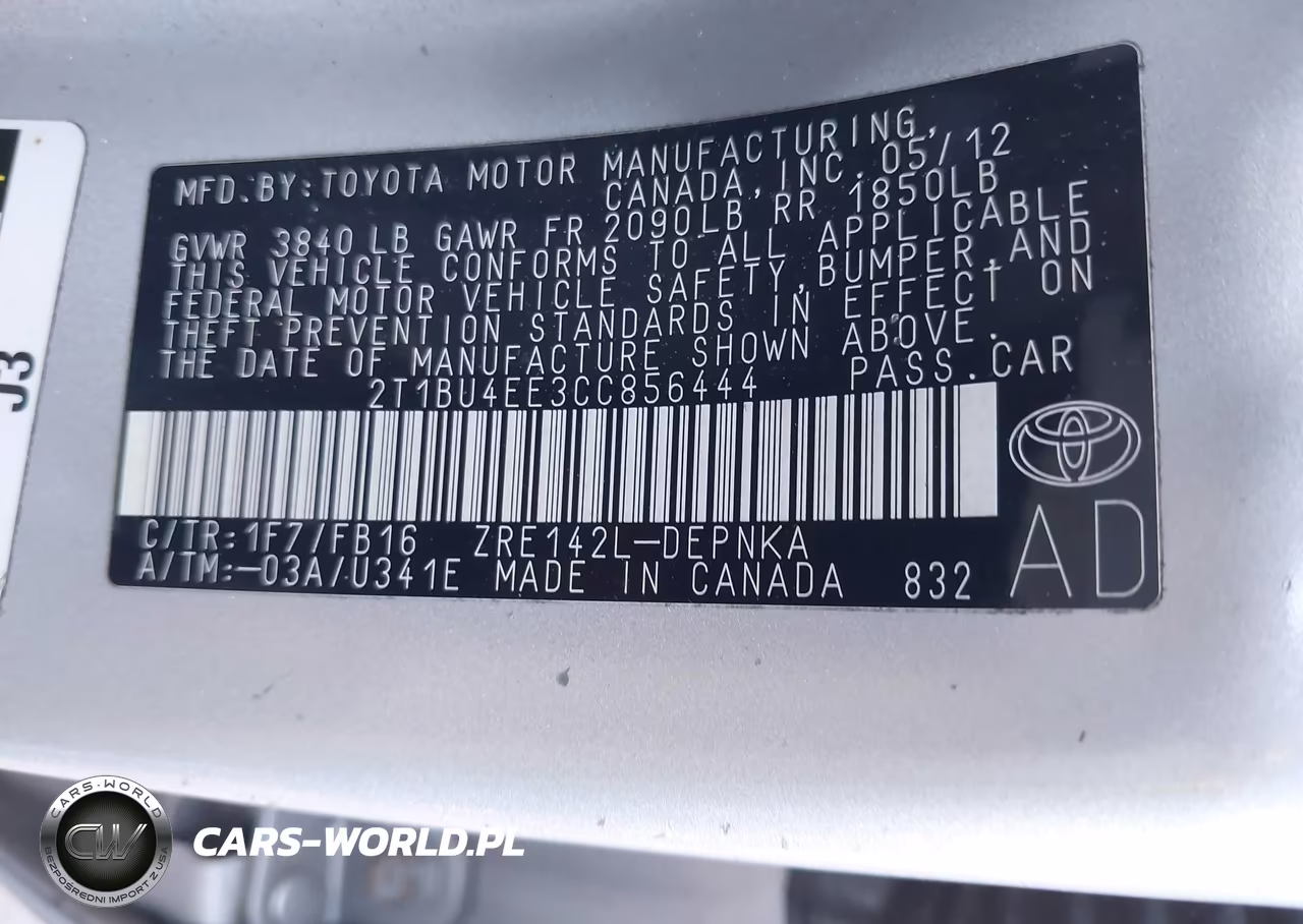 2012 Toyota Corolla Le VIN:2T1BU4EE3CC856444 - 9