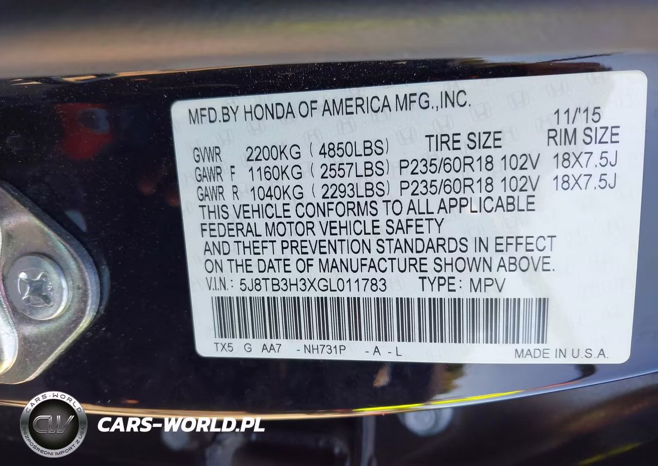 2016 Acura Rdx Acurawatch Plus Pkg VIN:5J8TB3H3XGL011783 - 9