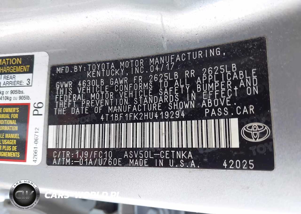 2017 Toyota Camry Le VIN:4T1BF1FK2HU419294 - 9