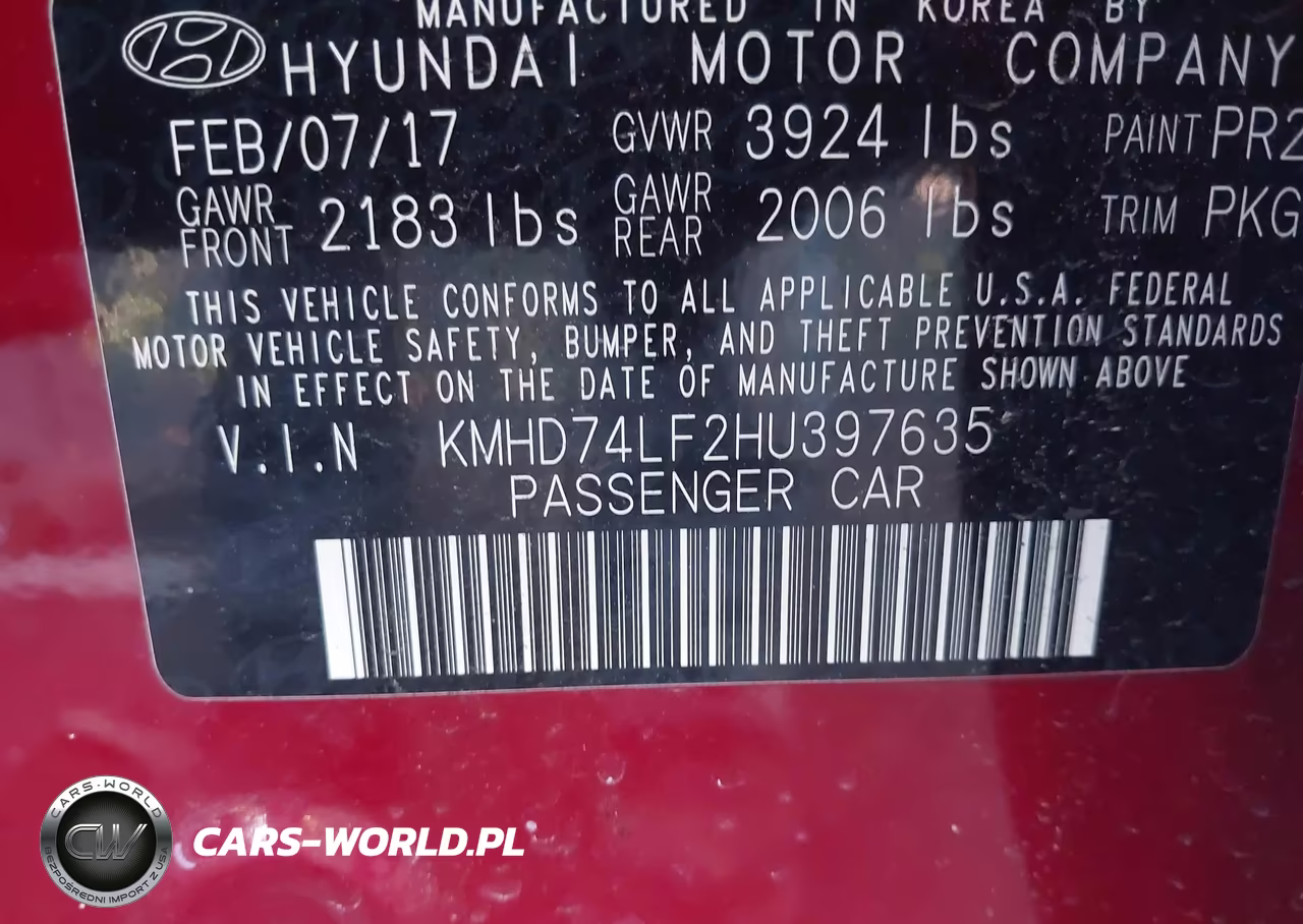 2017 Hyundai Elantra Se VIN:KMHD74LF2HU397635 - 9