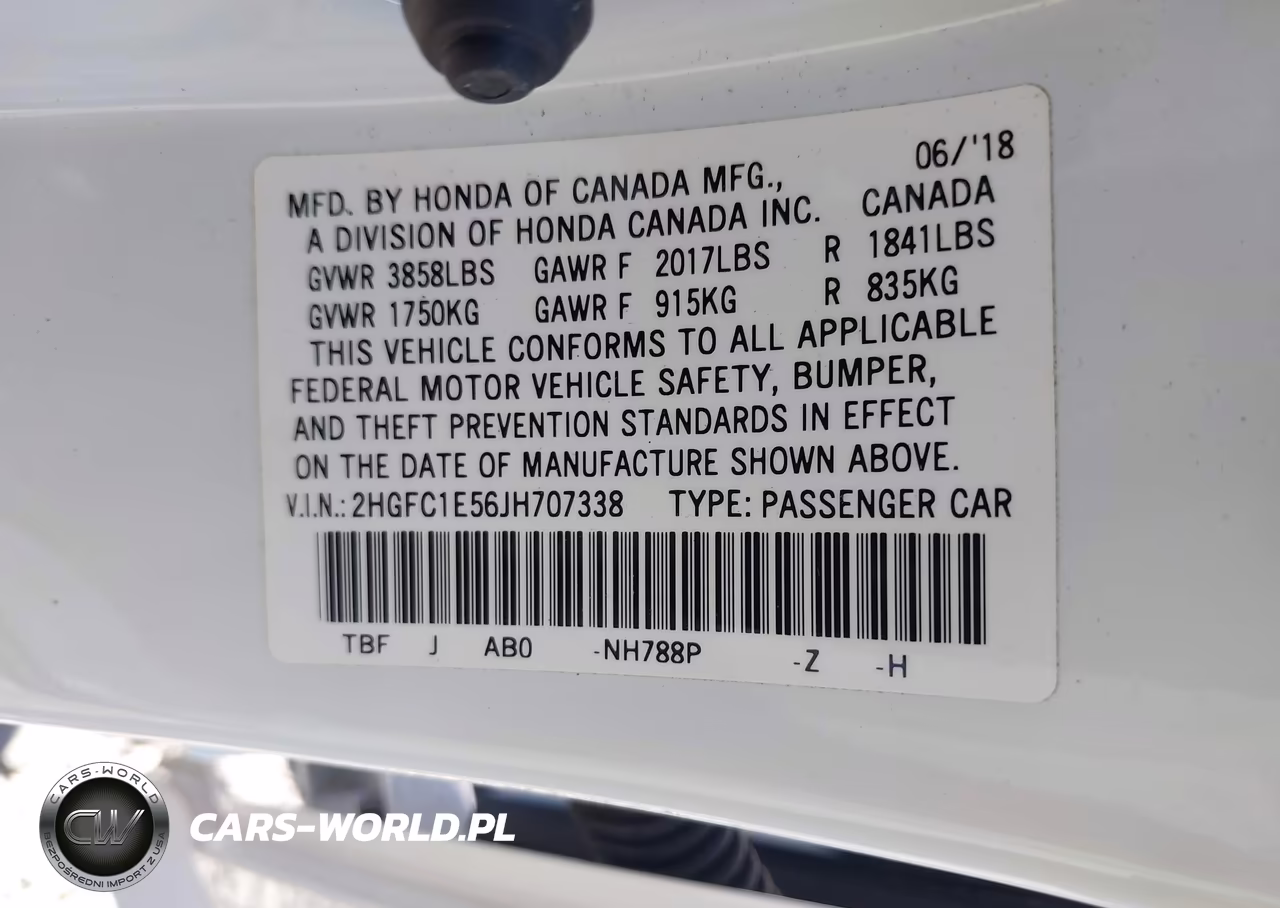 2018 Honda Civic Si VIN:2HGFC1E56JH707338 - 9