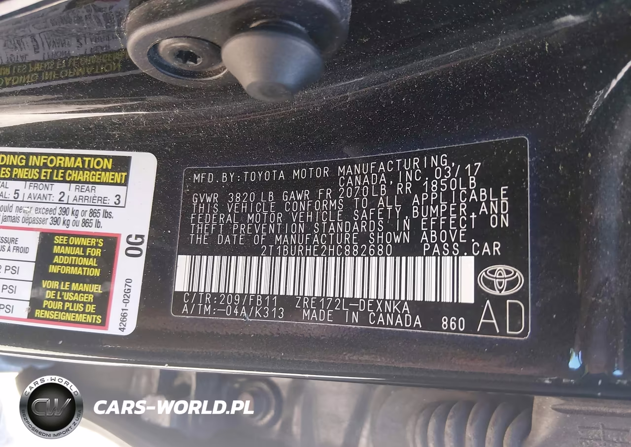 2017 Toyota Corolla Le VIN:2T1BURHE2HC882680 - 9