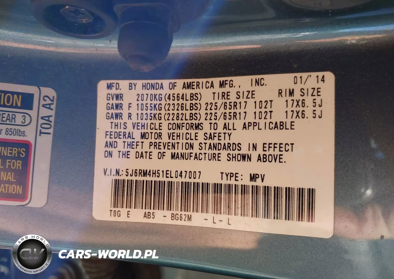 2014 Honda Cr-V Ex VIN:5J6RM4H51EL047007 - 9