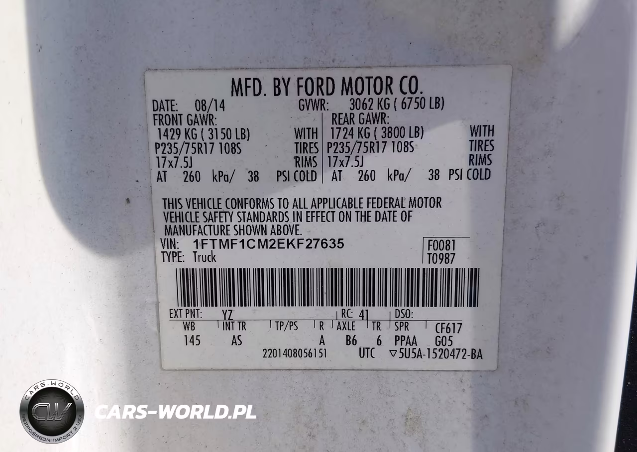 2014 Ford F-150 Xl VIN:1FTMF1CM2EKF27635 - 9