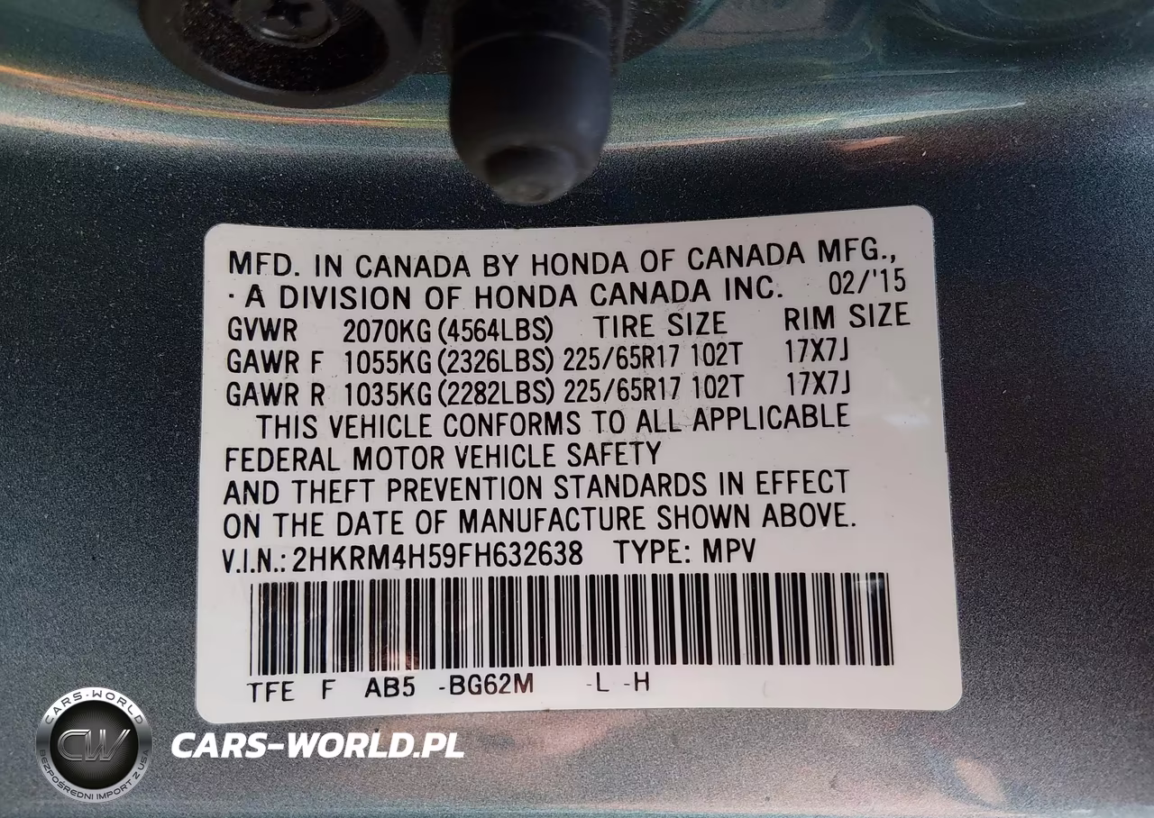 2015 Honda Cr-V Ex VIN:2HKRM4H59FH632638 - 9