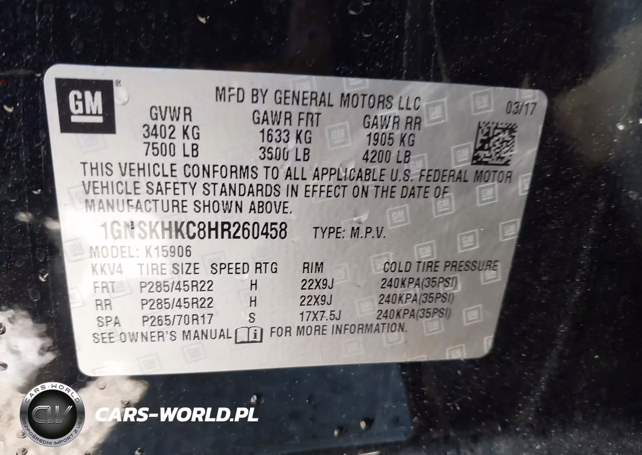 2017 Chevrolet Suburban Lt VIN:1GNSKHKC8HR260458 - 9