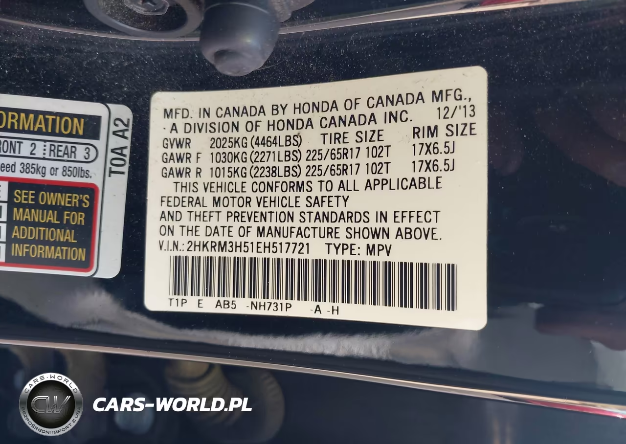 2014 Honda Cr-V Ex VIN:2HKRM3H51EH517721 - 9