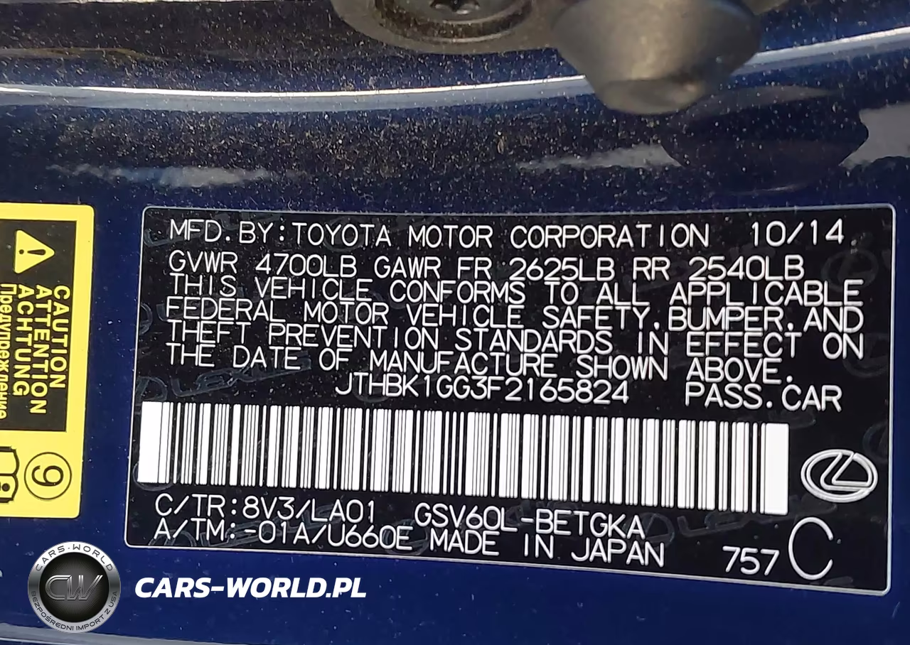 2015 Lexus Es 350 VIN:JTHBK1GG3F2165824 - 9