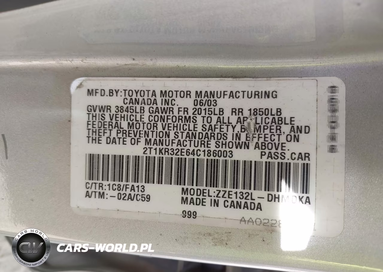 2004 Toyota Matrix Standard VIN:2T1KR32E64C186003 - 9