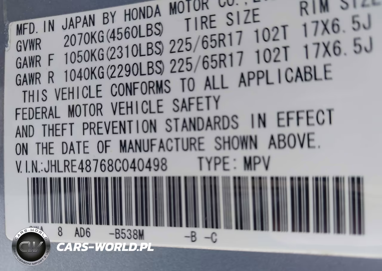 2008 Honda Cr-V Ex-L VIN:JHLRE48768C040498 - 9