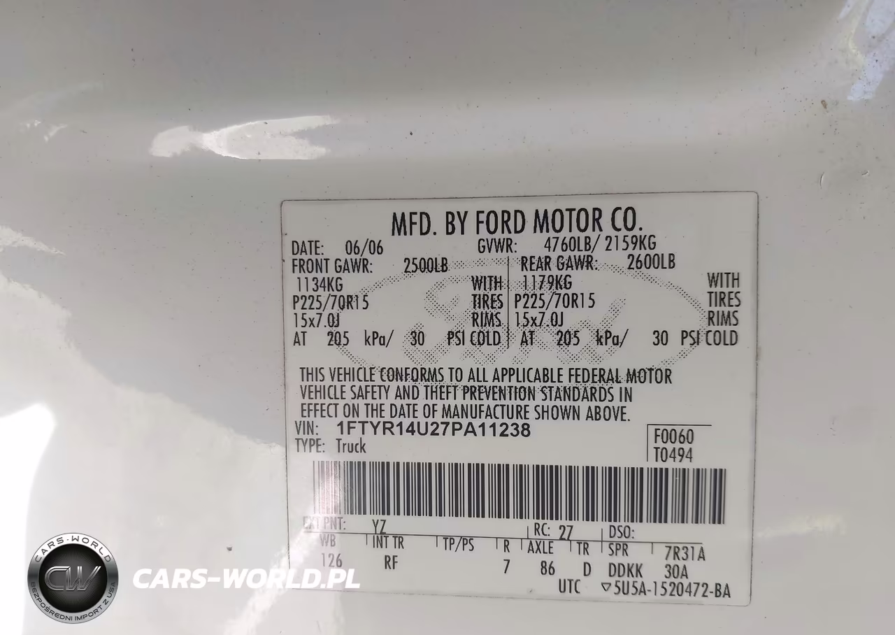 2007 Ford Ranger Sport-Stx-Xl-Xlt VIN:1FTYR14U27PA11238 - 9