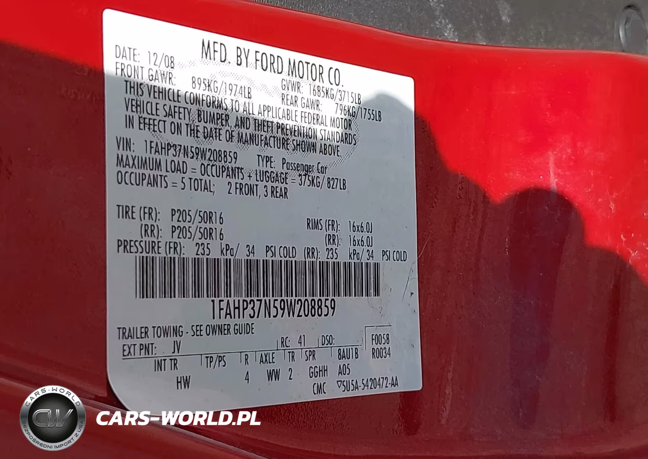 2009 Ford Focus Sel VIN:1FAHP37N59W208859 - 9