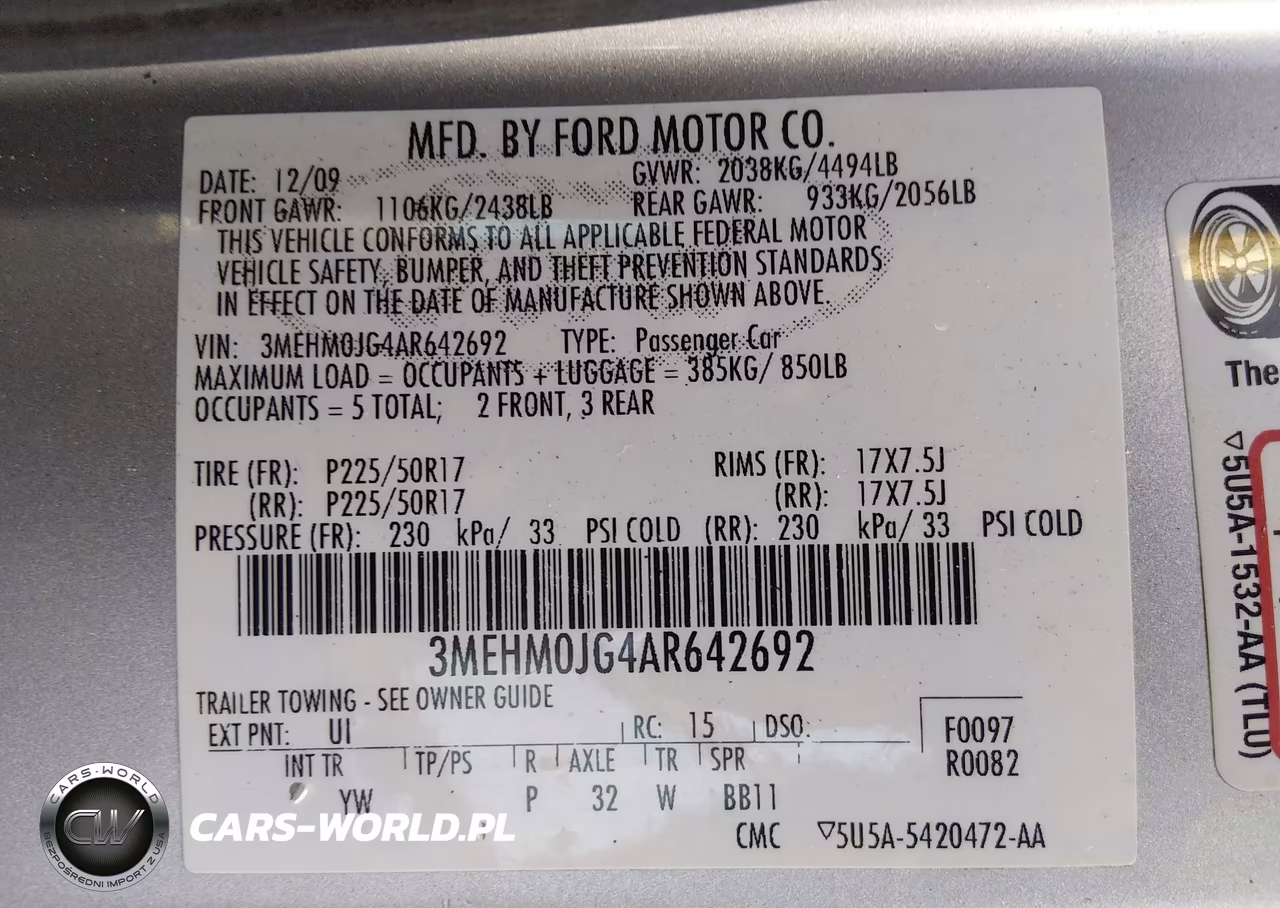 2010 Mercury Milan Premier VIN:3MEHM0JG4AR642692 - 9