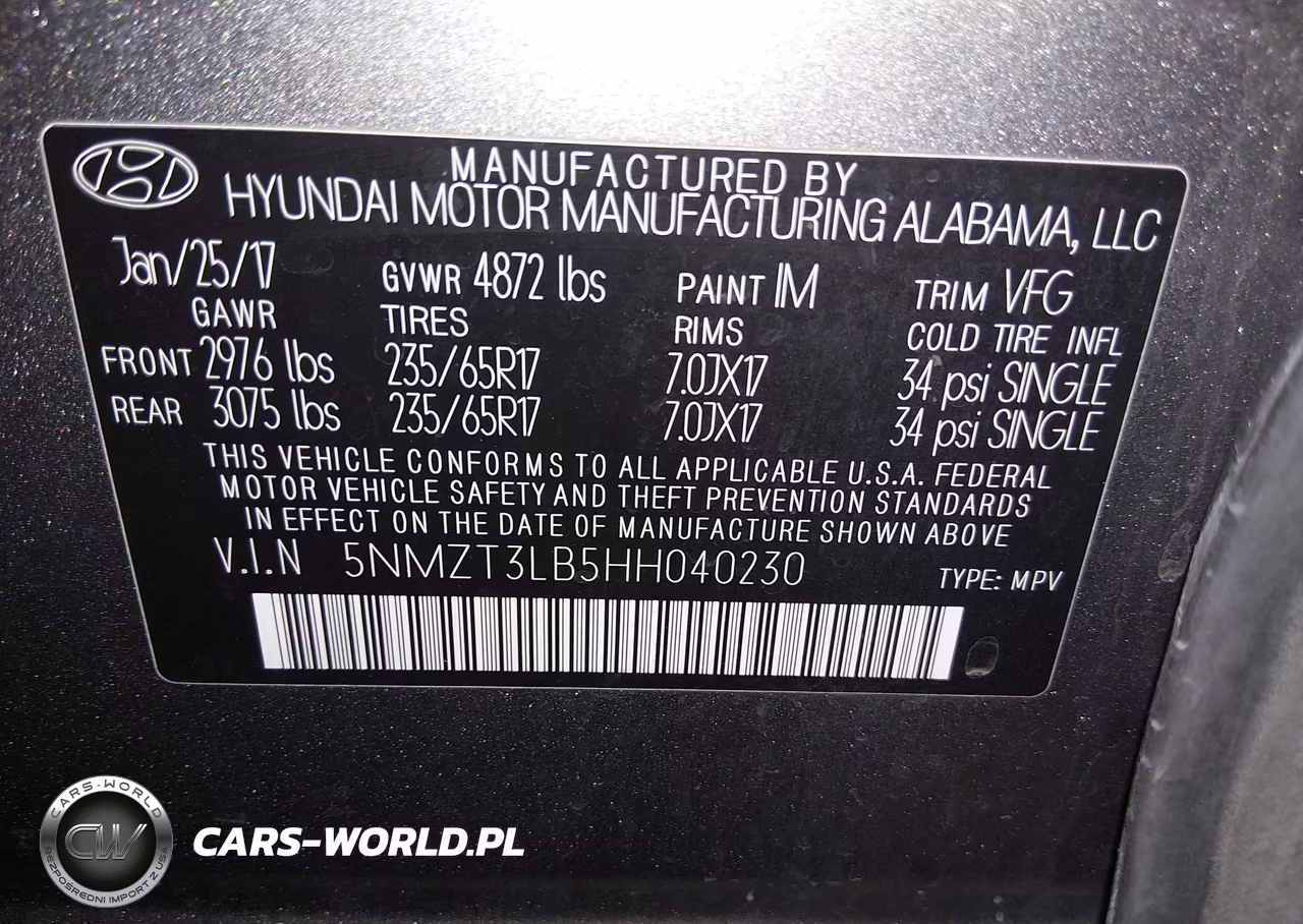 2017 Hyundai Santa Fe Sport 2.4L VIN:5NMZT3LB5HH040230 - 9