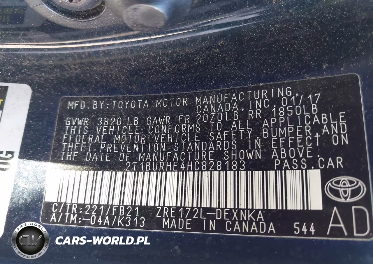 2017 Toyota Corolla Le VIN:2T1BURHE4HC828183 - 9