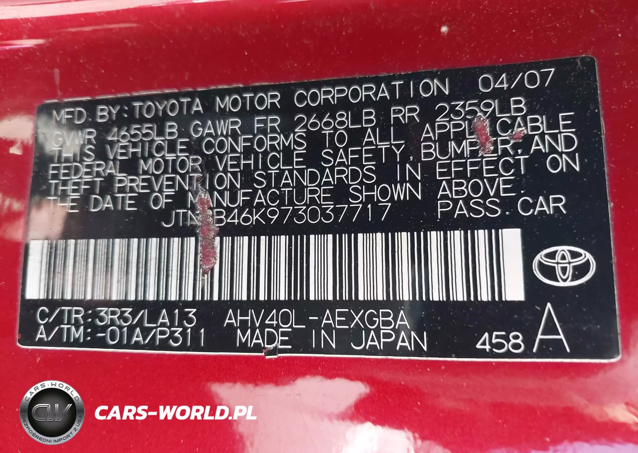 2007 Toyota Camry Hybrid VIN:JTNBB46K973037717 - 9