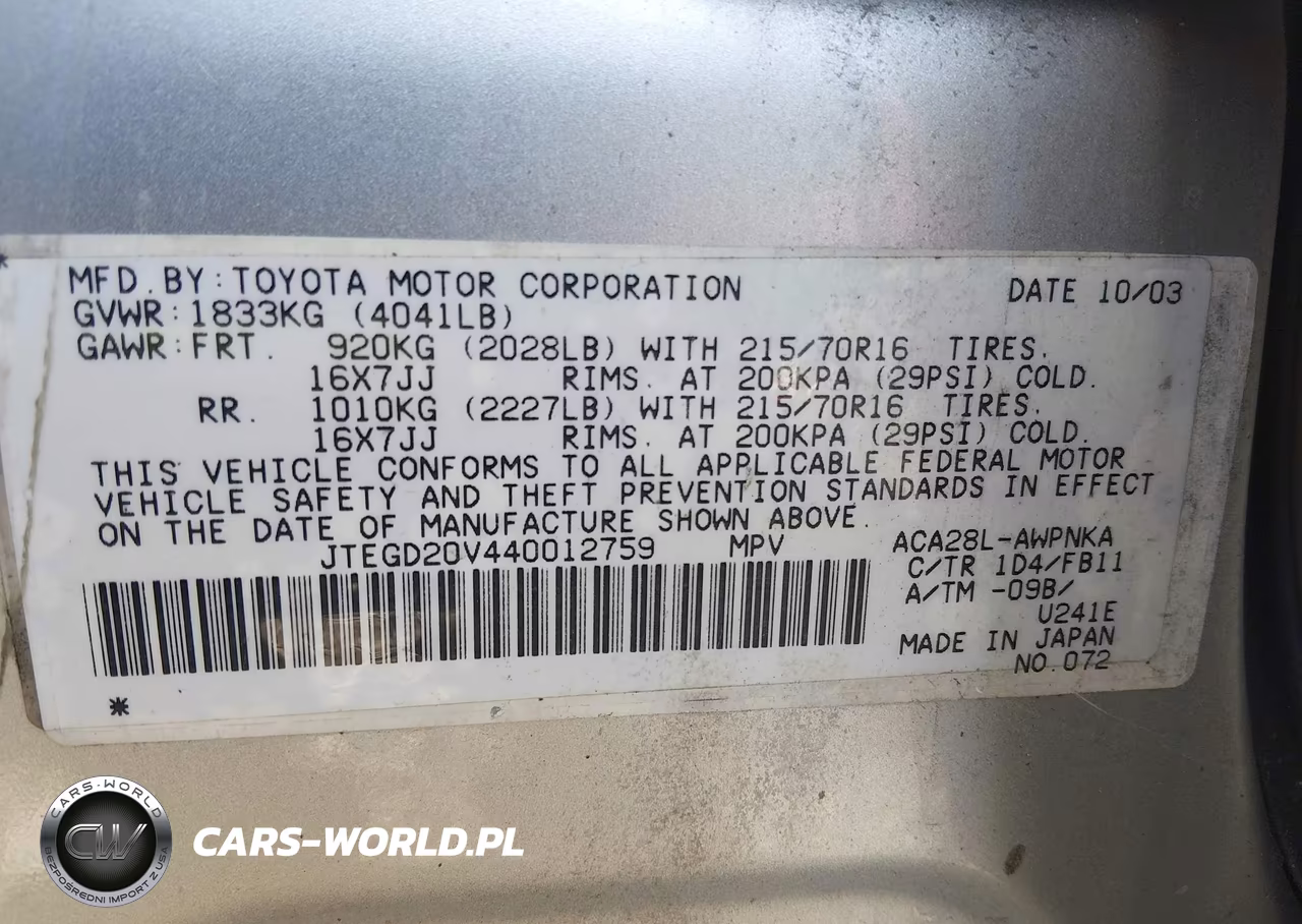 2004 Toyota Rav4 VIN:JTEGD20V440012759 - 9