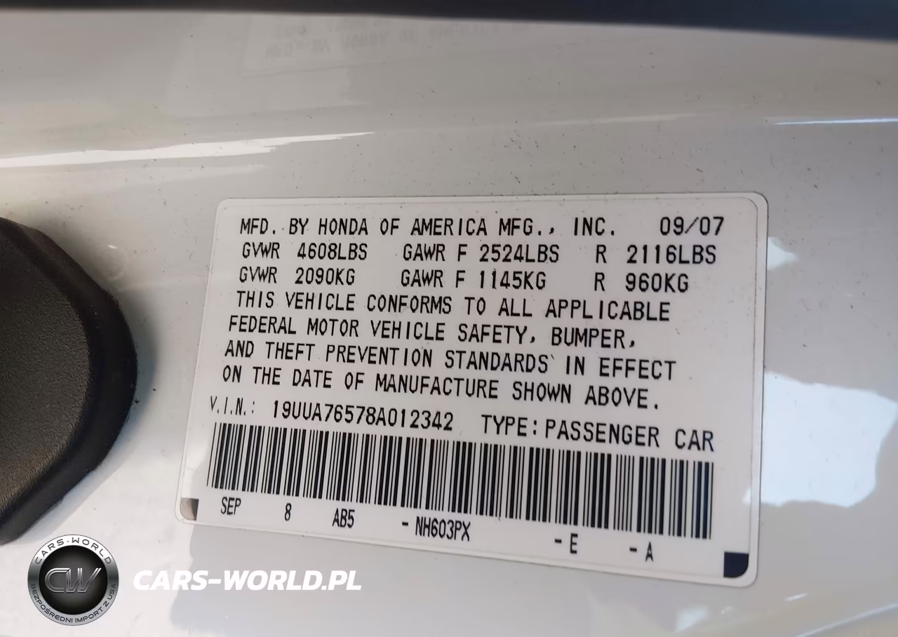 2008 Acura Tl Type S VIN:19UUA76578A012342 - 9