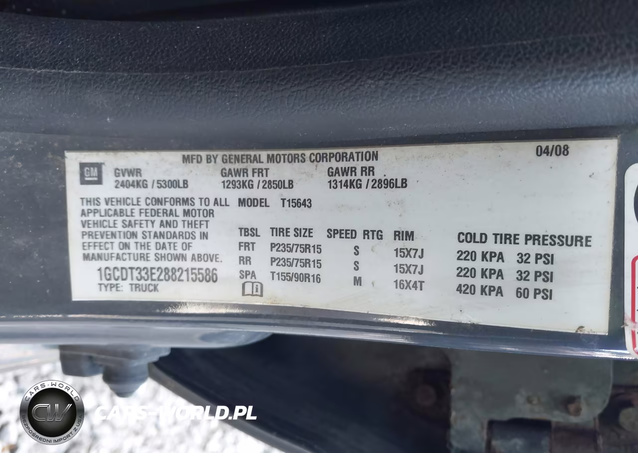 2008 Chevrolet Colorado Lt VIN:1GCDT33E288215586 - 9