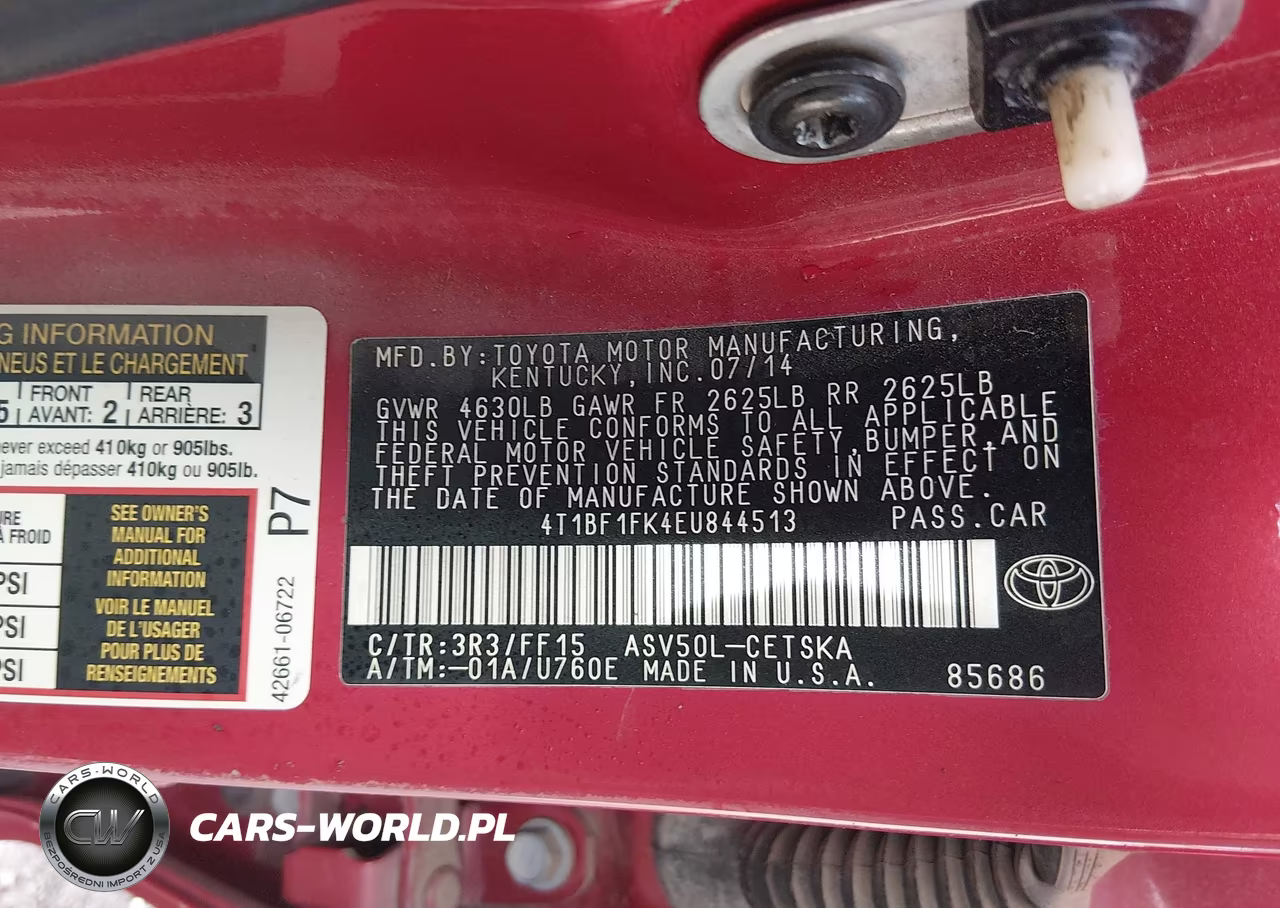 2014 Toyota Camry Se VIN:4T1BF1FK4EU844513 - 9