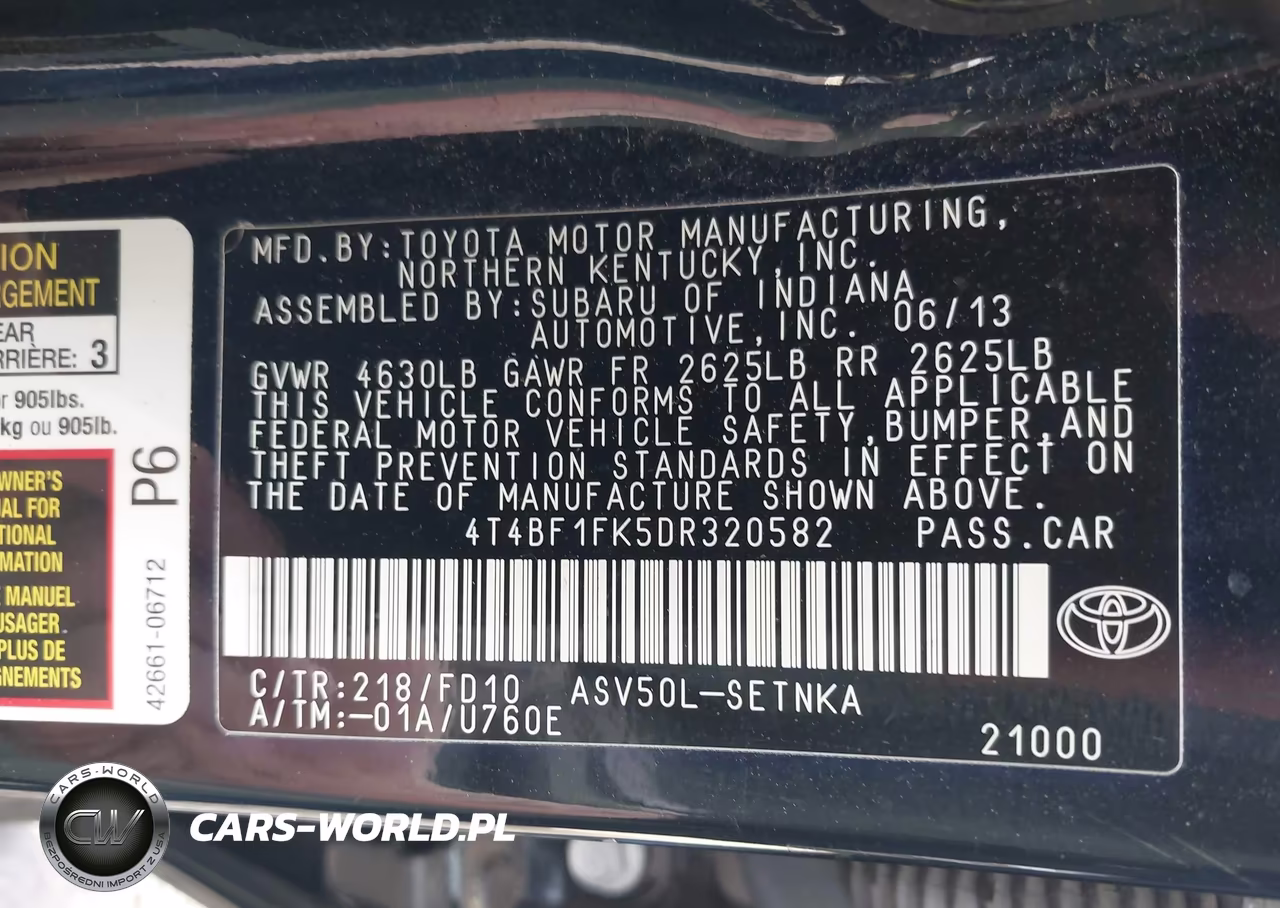 2013 Toyota Camry Le VIN:4T4BF1FK5DR320582 - 9