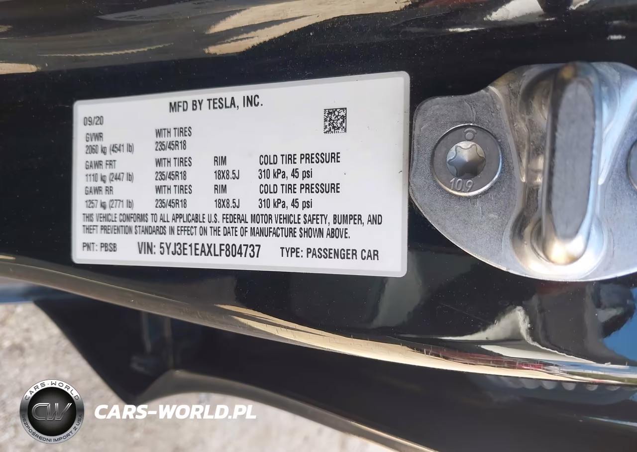 2020 Tesla Model 3 Standard Range Plus Rear-Wheel Drive-Standard Range Rear-Wheel Drive VIN:5YJ3E1EAXLF804737 - 9
