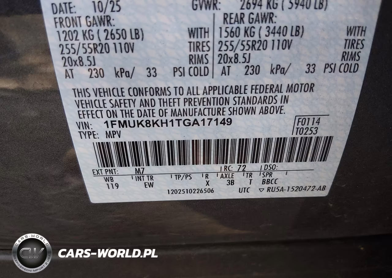 2026 Ford Explorer St-Line VIN:1FMUK8KH1TGA17149 - 9
