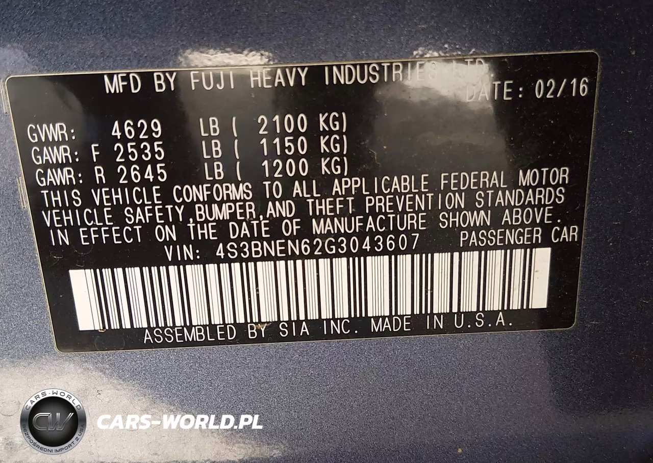 2016 Subaru Legacy 3.6R Limited VIN:4S3BNEN62G3043607 - 9