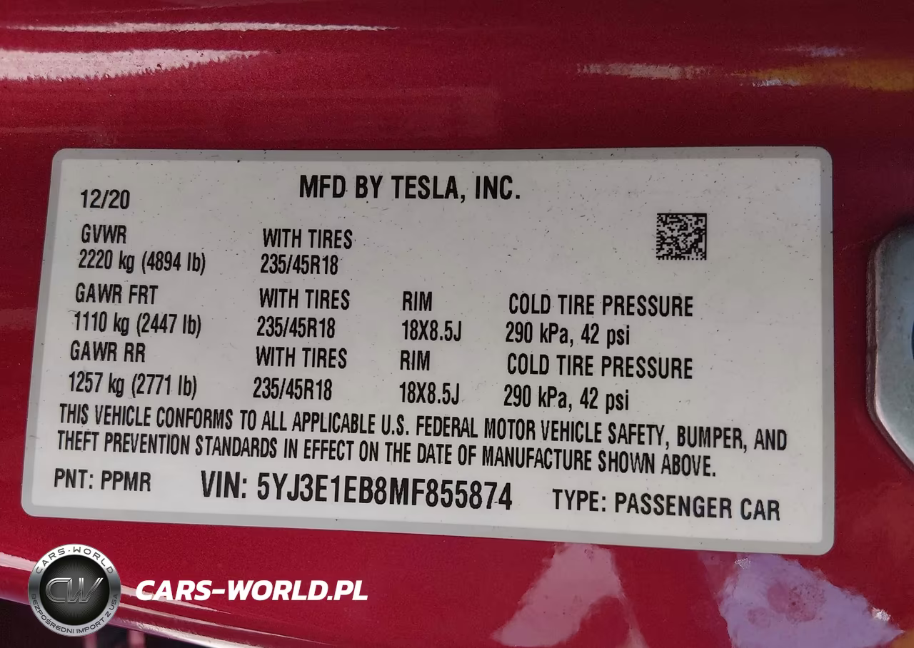 2021 Tesla Model 3 Long Range Dual Motor All-Wheel Drive VIN:5YJ3E1EB8MF855874 - 9
