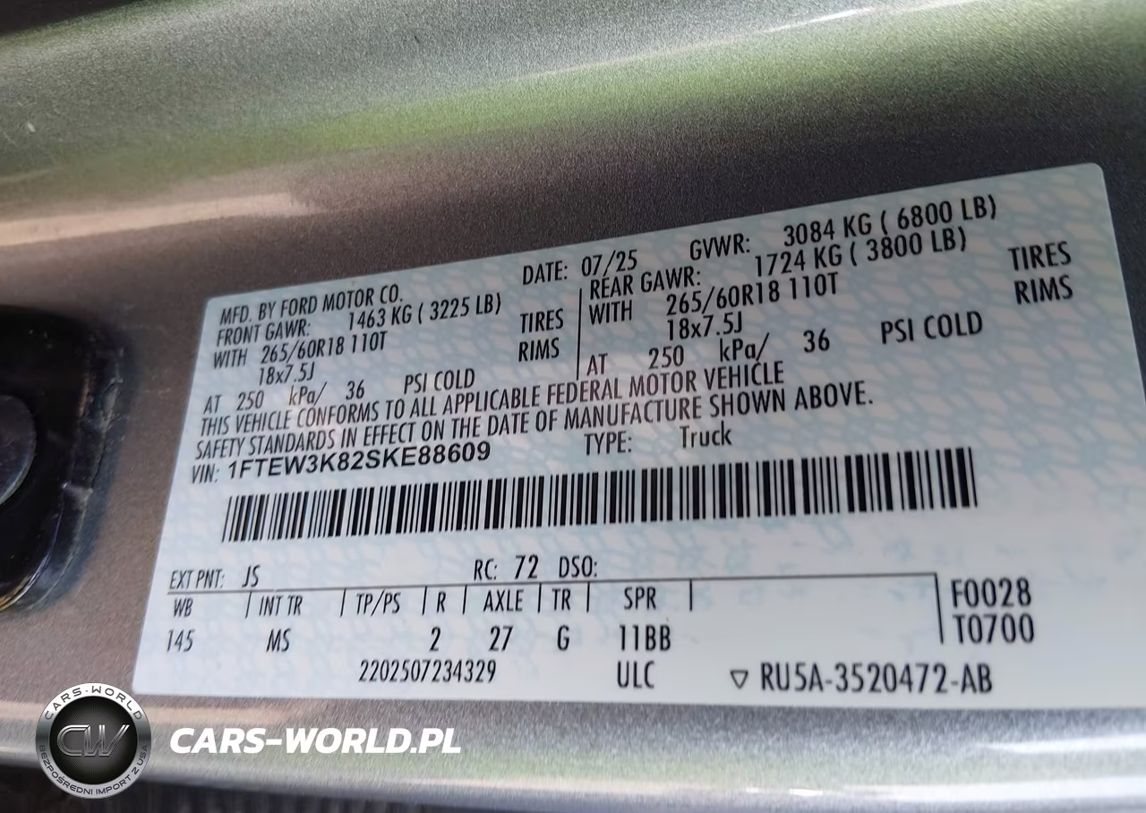 2025 Ford F-150 Xlt VIN:1FTEW3K82SKE88609 - 9