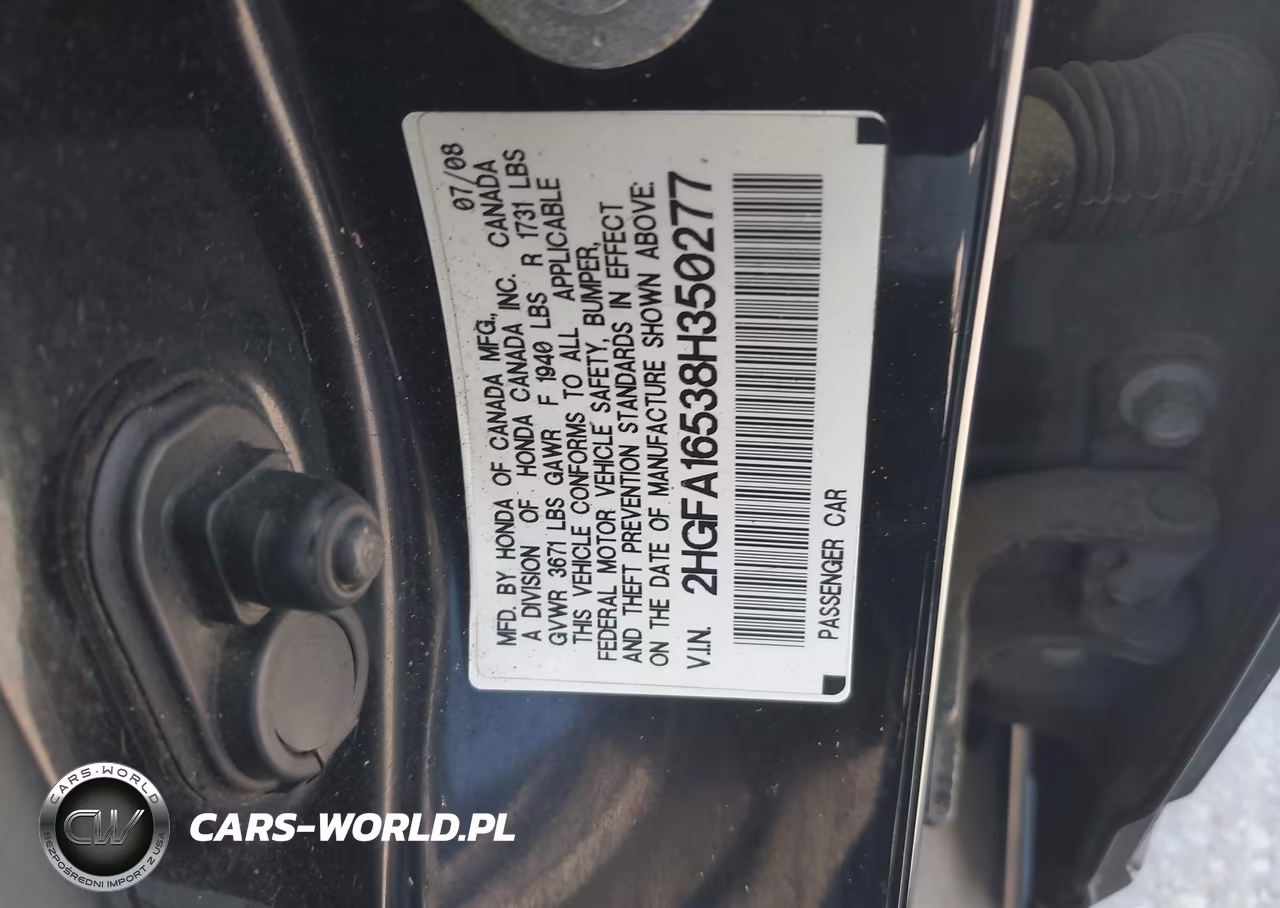 2008 Honda Civic Lx VIN:2HGFA16538H350277 - 9