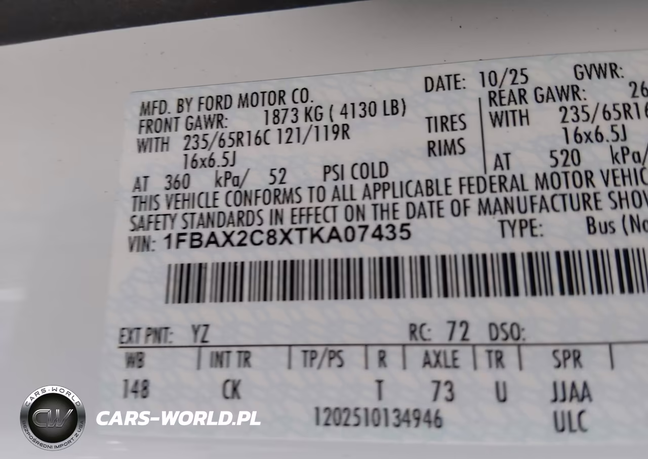 2026 Ford Transit-350 Passenger Van Xlt VIN:1FBAX2C8XTKA07435 - 9