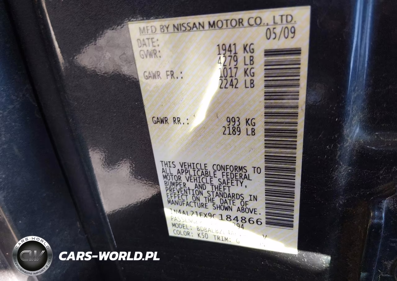 2009 Nissan Altima 2.5 S VIN:1N4AL21EX9C184866 - 9