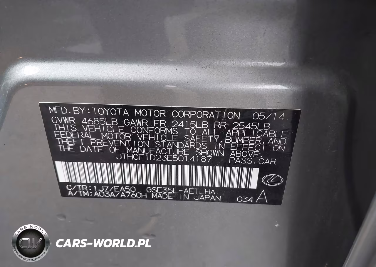 2014 Lexus Is 250 VIN:JTHCF1D23E5014187 - 9