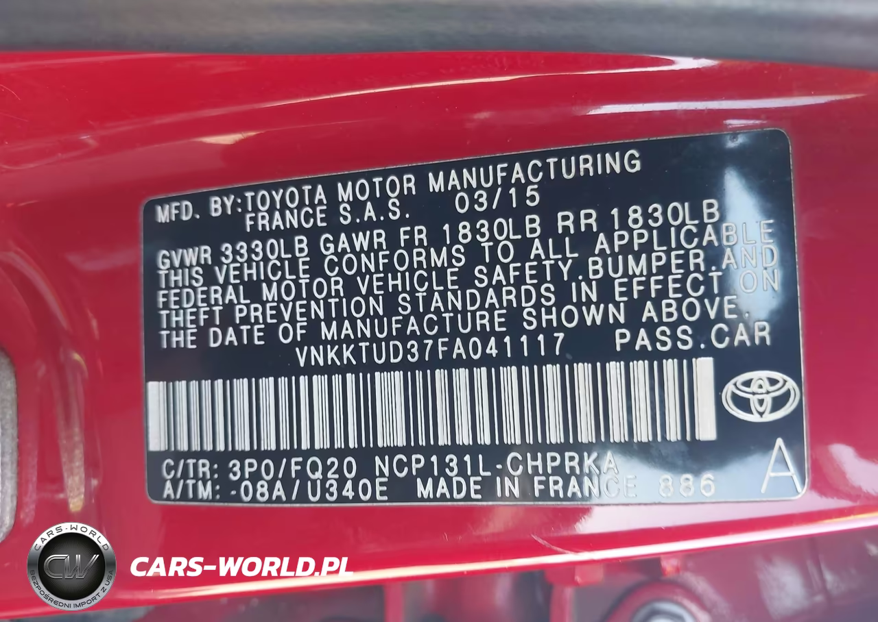 2015 Toyota Yaris L VIN:VNKKTUD37FA041117 - 9