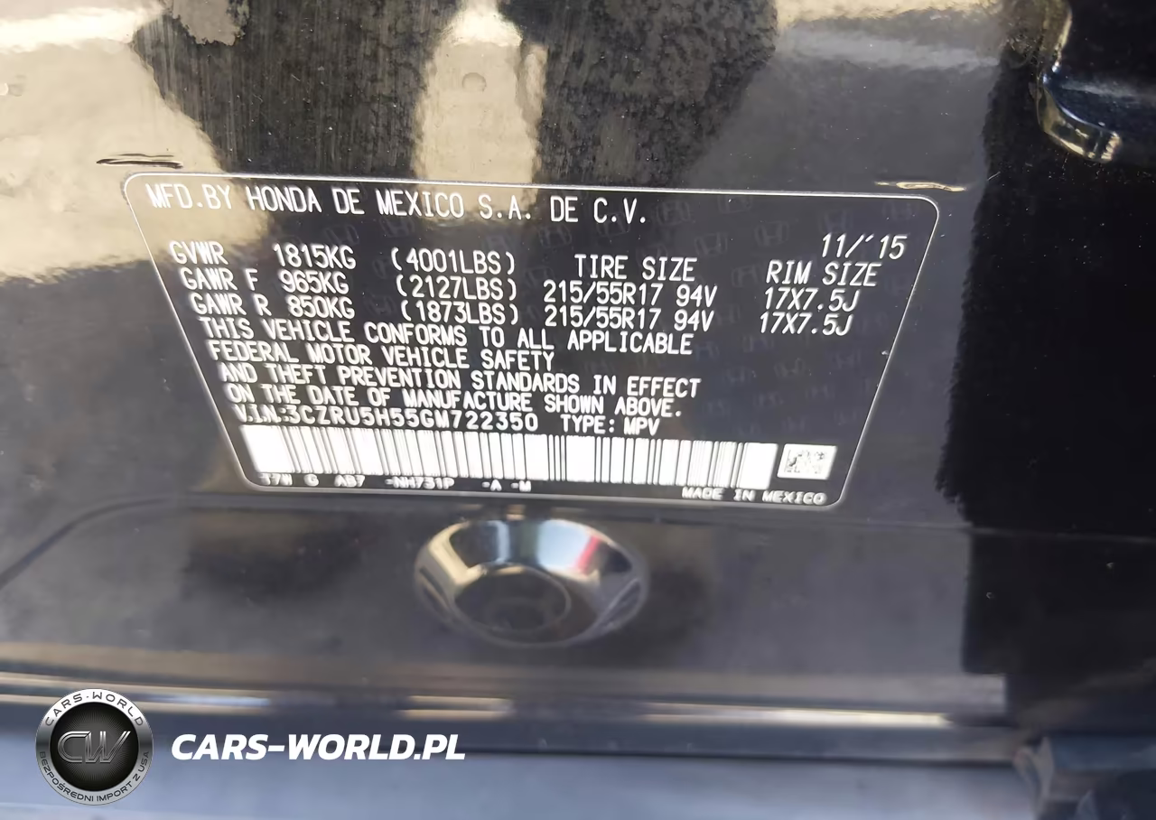 2016 Honda Hr-V Ex VIN:3CZRU5H55GM722350 - 9