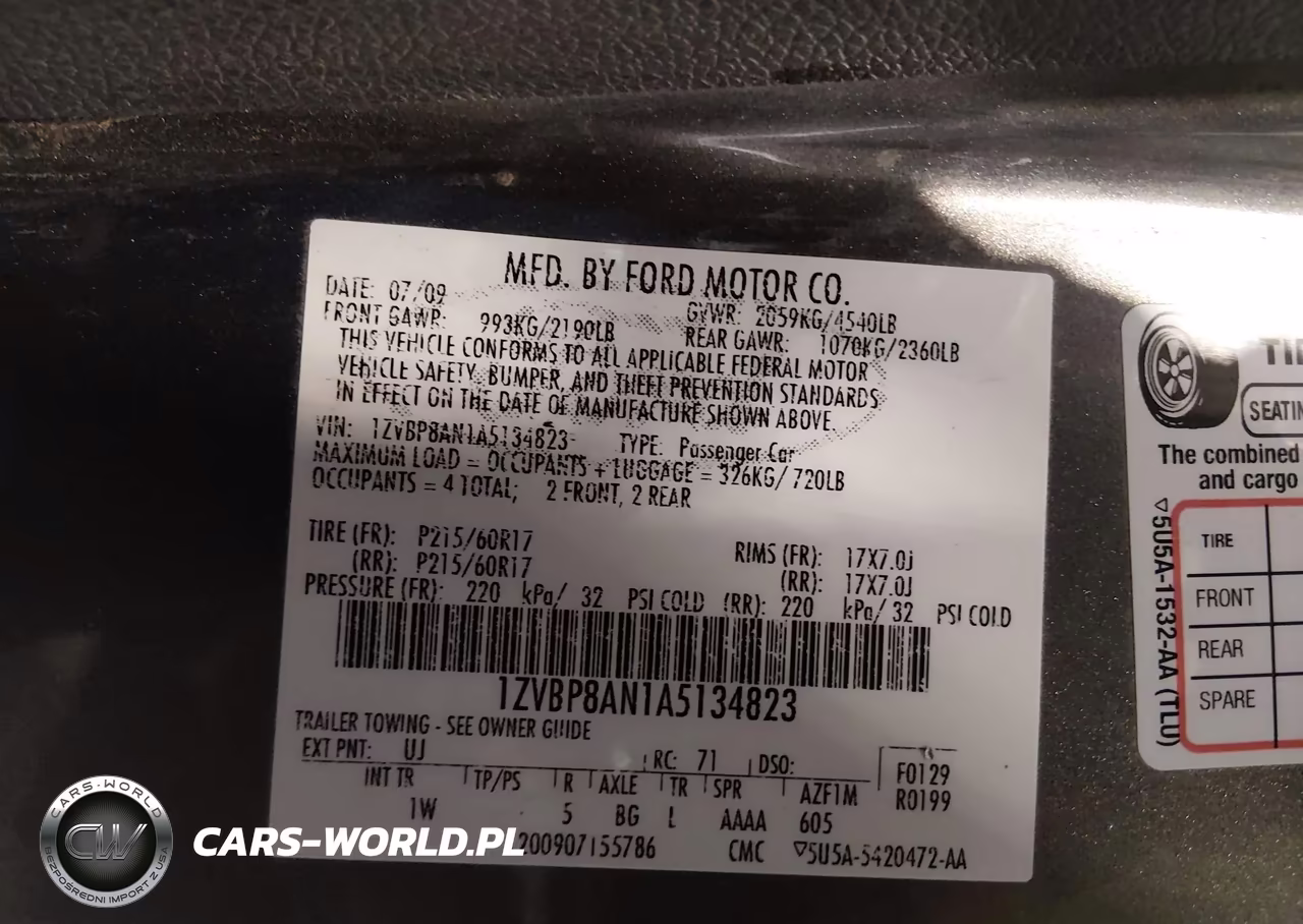 2010 Ford Mustang V6-V6 Premium VIN:1ZVBP8AN1A5134823 - 9