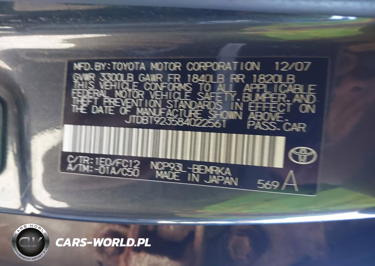 2008 Toyota Yaris VIN:JTDBT923584022561 - 9