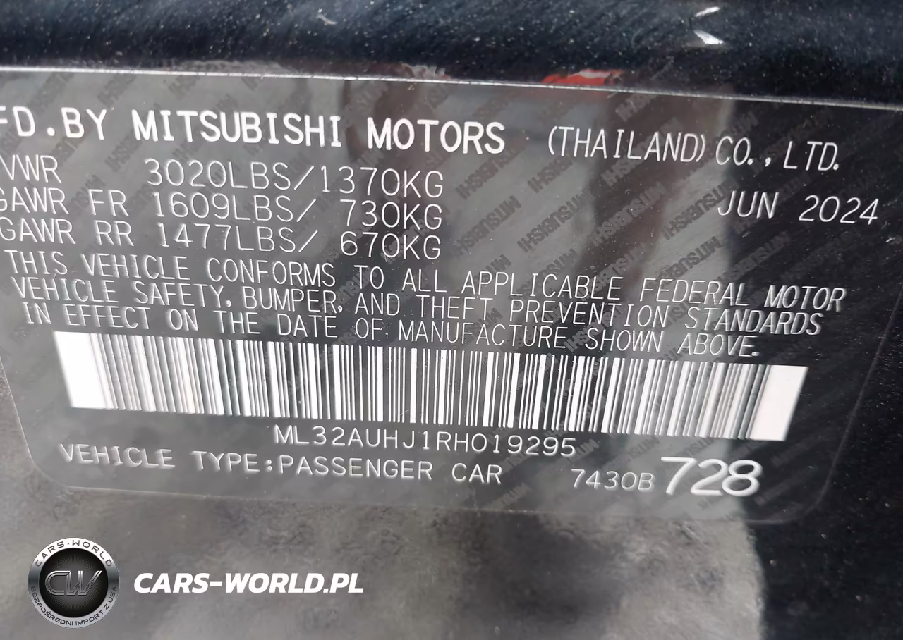 2024 Mitsubishi Mirage Es-Le VIN:ML32AUHJ1RH019295 - 9