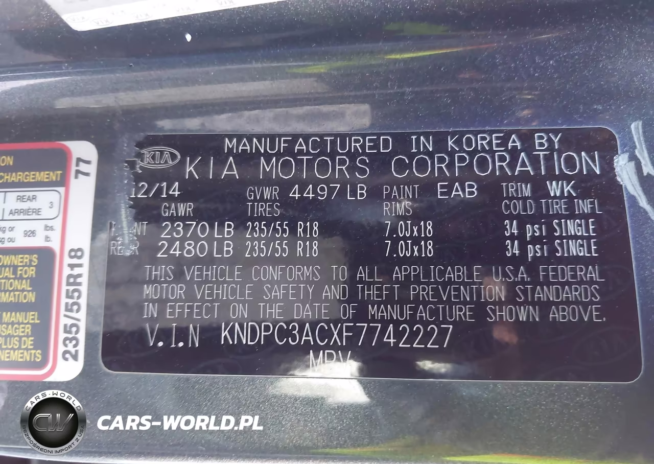 2015 Kia Sportage Ex VIN:KNDPC3ACXF7742227 - 9
