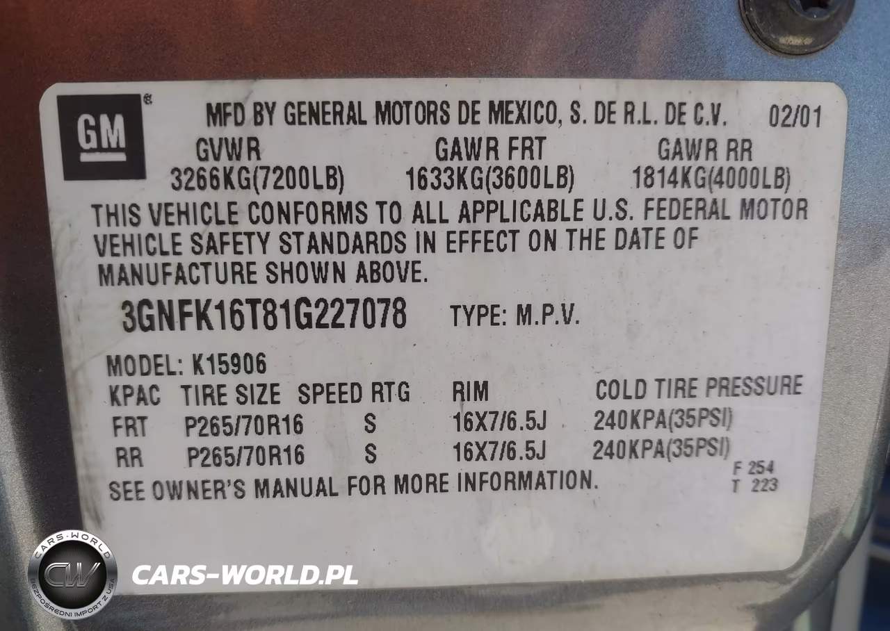 2001 Chevrolet Suburban 1500 Lt VIN:3GNFK16T81G227078 - 9