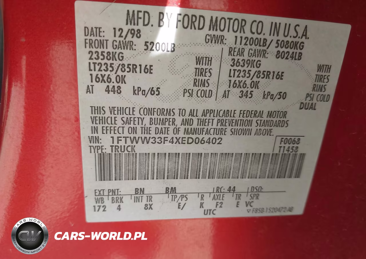 1999 Ford F-350 Lariat-Xl-Xlt VIN:1FTWW33F4XED06402 - 8