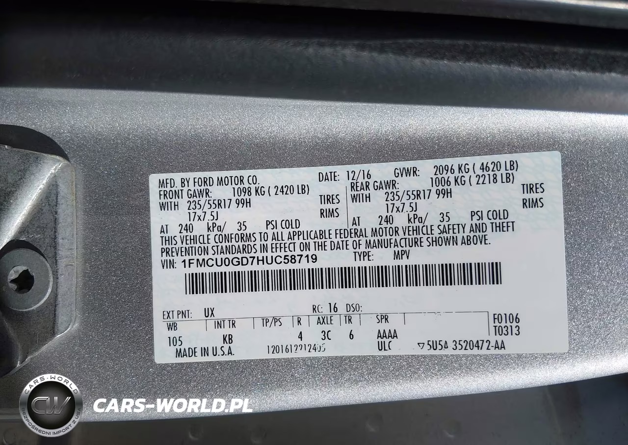 2017 Ford Escape Se VIN:1FMCU0GD7HUC58719 - 9